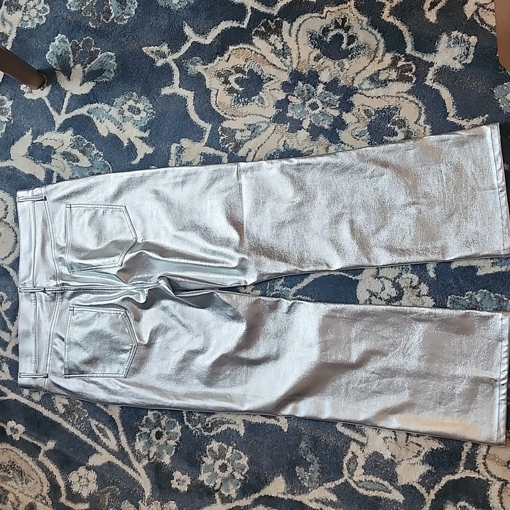 Ann Taylor | Shimmering Silver Jeans Size 12 - Picture 6 of 9